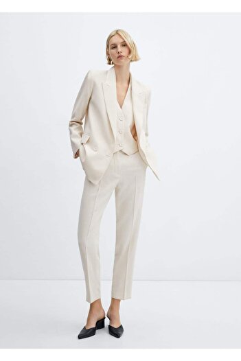 MANGO Woman Straight cut fabric pants