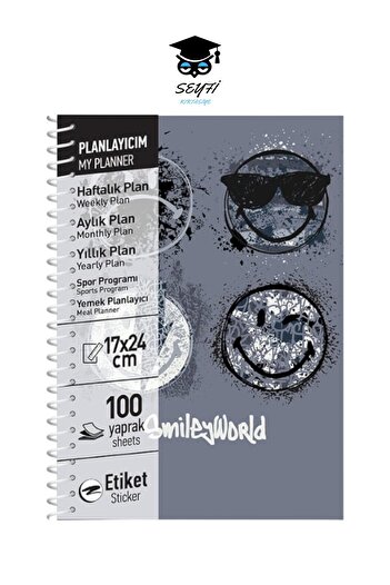 SEYFİKİRTASİYE 17x24 CM 100 SHEETS PLANNER NOTEBOOK STICKER MONATARY WEEKLY YEARY FOOD PLANNER HARD COVER WIRE