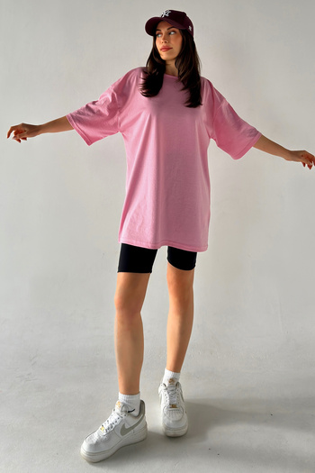 Revasser Unisex Solid Color Pink Oversize