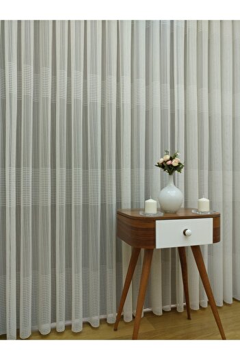 Esse Home Enine Çizgili Tül Perde, 400x260, Sık Pile, 1/3