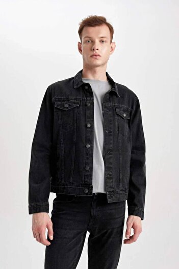 DeFacto Z3379az/nm40 Men's Jean Jacket Black