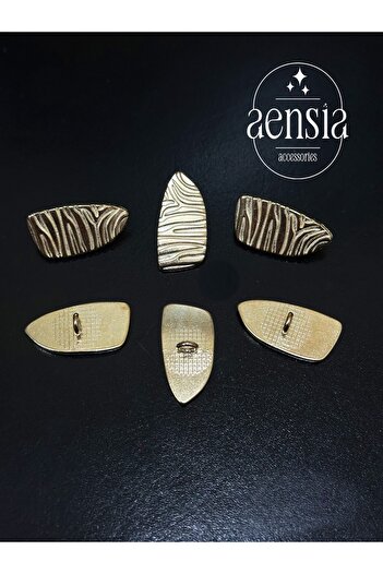 aensia GolD Zebra Pattern - Asymmetric Ellipse Metal Blazer Coat, EmbosseD Button 2.54 CM- Pack of 6