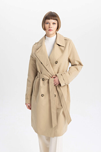 DeFacto Woman's Brown Trench Coat - A0593AX/BN425
