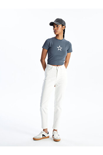 LC Waikiki Γυναικείο ψηλόμεσο λεπτό τζιν παντελόνι - Mom Design