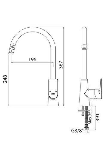 Eca Dalia Articulated Kitchen Sink Faucet102118355