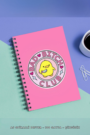 SevindirenŞeyler A5 Spiral Unlined Hard Cover Chick Humor Notebook