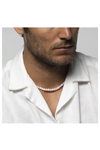 Bijustore Men's Pearl Choker Necklace