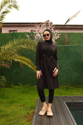 ButikKardelen New Season Camellia Hijab Swimsuit - Four Pieces 10358