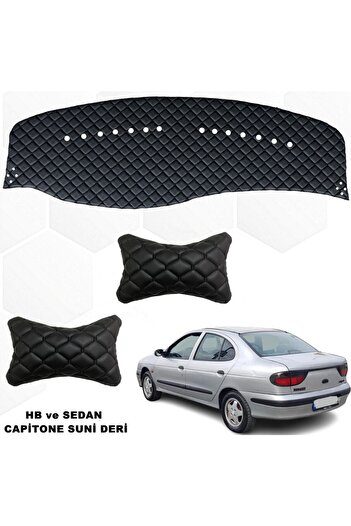 caraks Renault Megane 1 - Black Hb-Sedan, Front Chest Rug and Neck Collar Compatible