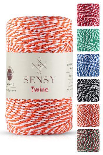 SENSY Premium 200 Meters 200 G Orange White Package Rope Gift Wrapping Rope Marteniçka Rope Twine Baker