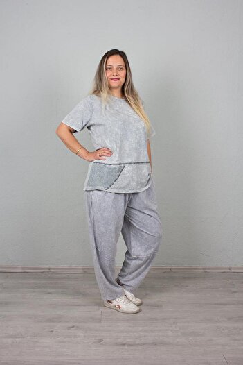 Truva XXL Голям размер, измиваем комплект от горна и долна част, цветен Eş102