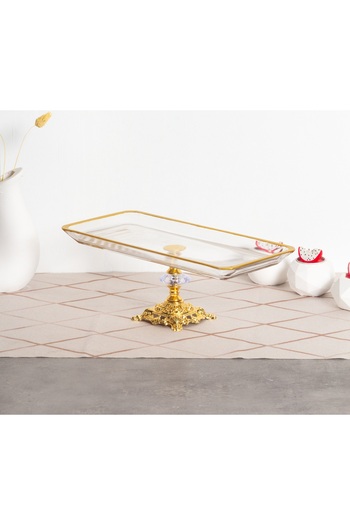 Elta Collection Pasabahce Crystal Metal Leg Gilded Baton Presentation Holder New Year's Special