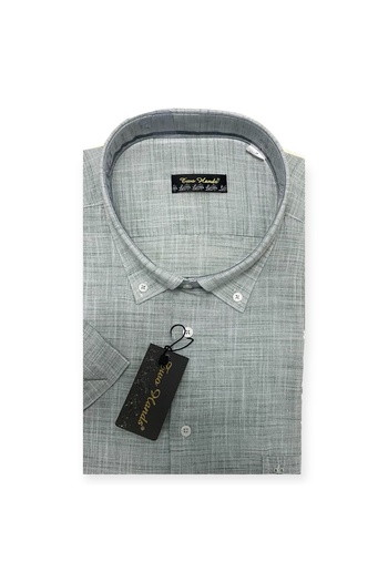 TWO HANDS Men's Plus Size Classic Short Sleeve Cotton Shirt 471