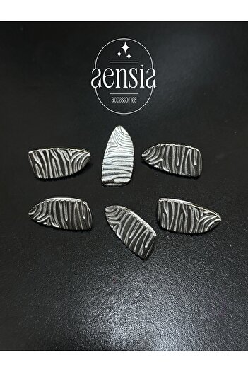 aensia Zebra PatterneD Asymmetrical Ellipse Metal Blazer - Button DetaileD, 2.54 CM- Pack of 6