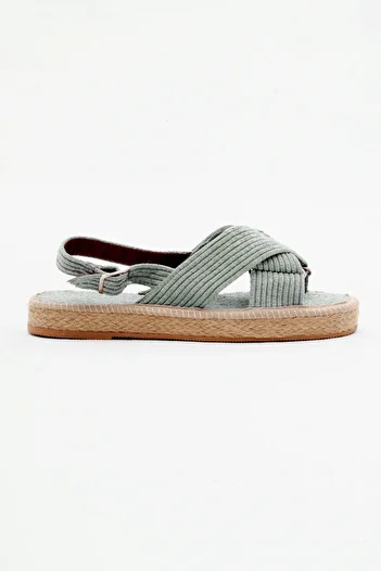 Tonny Black Women's Water Green Cross-Strapped Ankle Strap Straw Knitwear Sandals