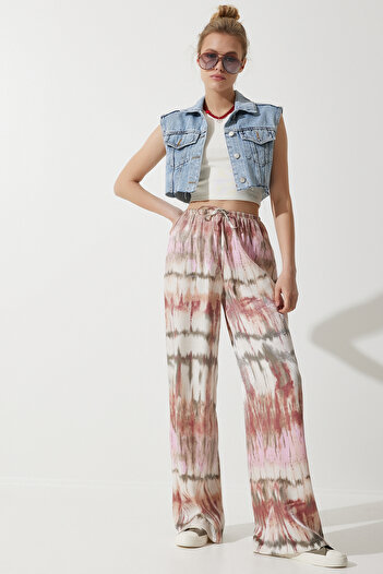 Happiness İstanbul Women's Pink Silky Premium Palazzo Trousers UL00020
