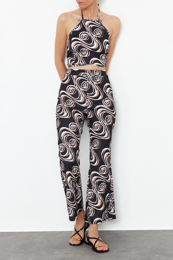 Edit by Trendyol Multicolored Regular Knitted Top and Bottom Set TEDSS24AU00014