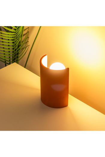 TABART Orange "Luma" Decorative Desktop Concrete Sconce - Wired Led Bulb Gift