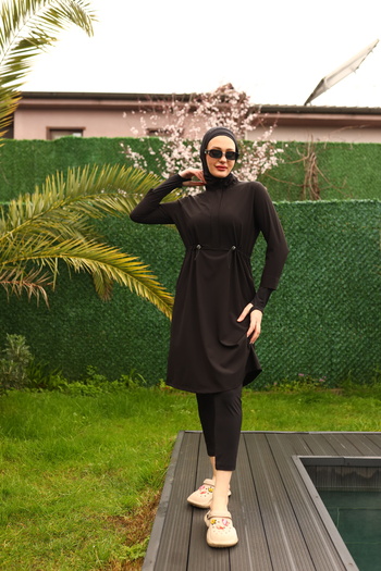 ButikKardelen New Season Camellia Hijab Swimsuit - Four Pieces 10358