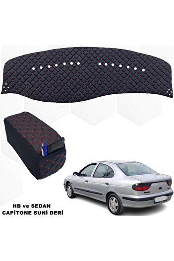 caraks Megane 1 Chest Carpet + Belt Comfort Hb Sedan Black Red