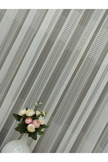 Esse Home Enine Çizgili Tül Perde, 450x260, Normal Pile, 1/2.5