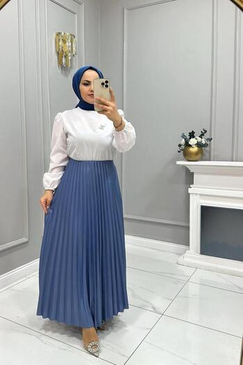 moda periy Women's Summer Comfortable Pleated Hijab Skirt