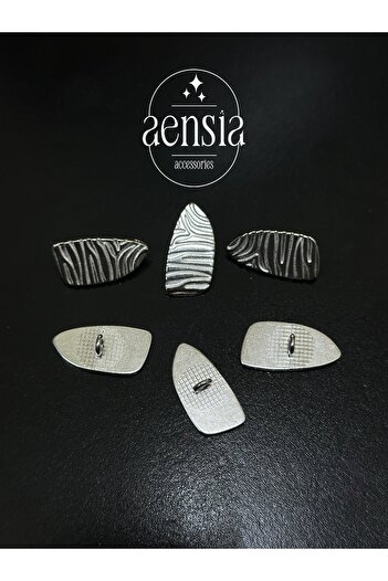 aensia Zebra PatterneD Asymmetrical Ellipse Metal Blazer - Button DetaileD, 2.54 CM- Pack of 6