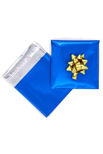 repro design 12X17 Blue Luxury Banded Matte Metalized Gift Package (50 Pcs)
