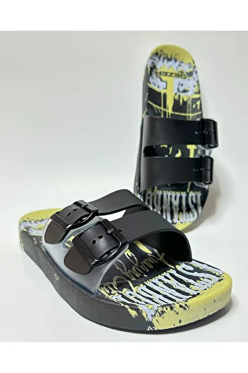 GEZER Anatomical Sliding Buckle Beach, Pool, Balcony, Terrace, Bathroom, Home and Street Slippers - Adjustable Sole