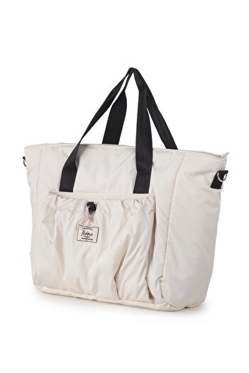 ICONE BAG Beige Icone Yoga and Pilates Sports Bag - Drawstring Front, Pocket and Zipper
