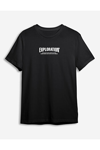 Trendyol Collection Κείμενο εμπριμέ μαύρο κανονικό μπλουζάκι - TMNSS24TS00245