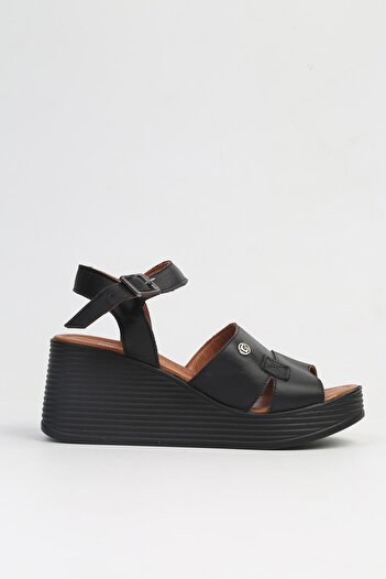 Pierre Cardin ® |   Pc-7061 Black-Women's Wedge Heel Shoes