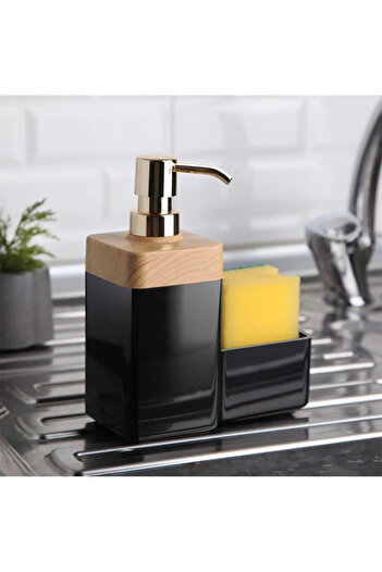 Mutfak Köşesi Sponge Liquid Soap Dispenser Black