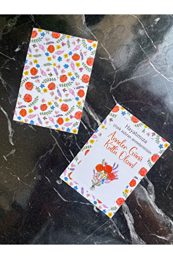 Hayal.kirtasiyesi Mother's Day Note Card 10X7 cm 20 Pieces of Bidirectional Bracelet Card, Gift Card, Thank You Card