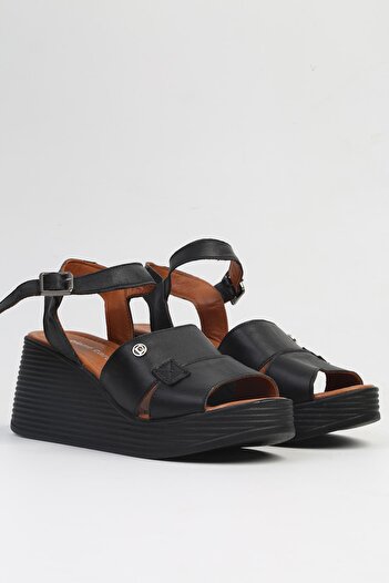 Pierre Cardin ® |   Pc-7061 Black-Women's Wedge Heel Shoes