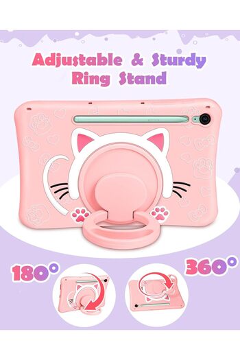 m.tk moveteck Pink Universe Painting S9 Fe 10.9's Compatible Case Fun Child Case with Hanging Stand