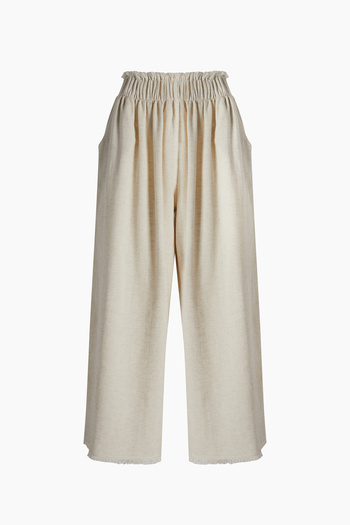 İKİKIZ Natural Palazzo Fabric Trousers