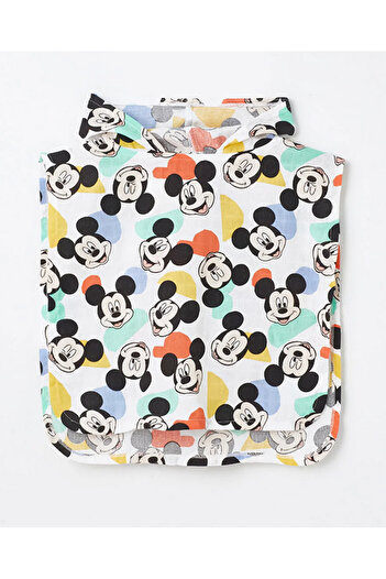 LC Waikiki 100% Cotton Mickey Mouse Printed Hooded Baby Boy Bathrobe