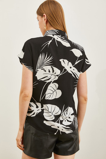 Olalook Dámská tkaná košile Palm Black Bat GML-19000576