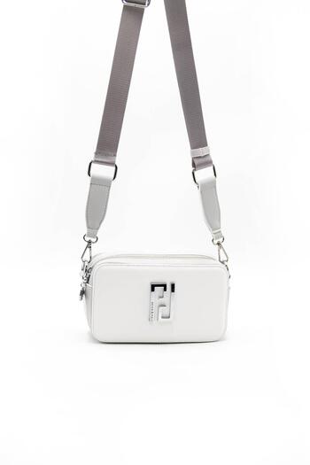 Silver Polo Grey SP1078 - Geantă crossbody pentru femei Argintiu și Polo alb