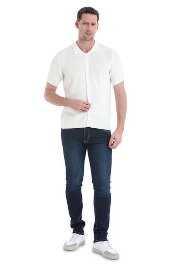 Hatemoğlu Ecru Short Sleeve Regular Fit Knitwear Cardigan - Plain Buttoned