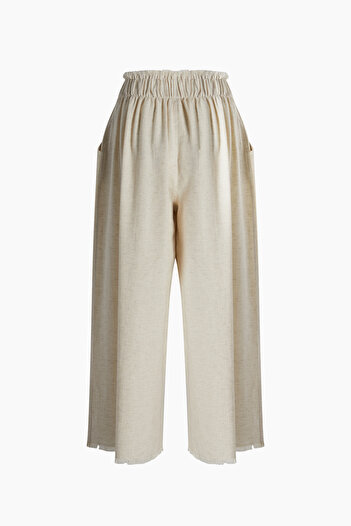 İKİKIZ Natural Palazzo Fabric Trousers