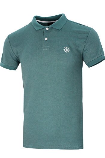 Varetta Men's Pine Green Lycra Regular Polo Collar Men's T-shirt