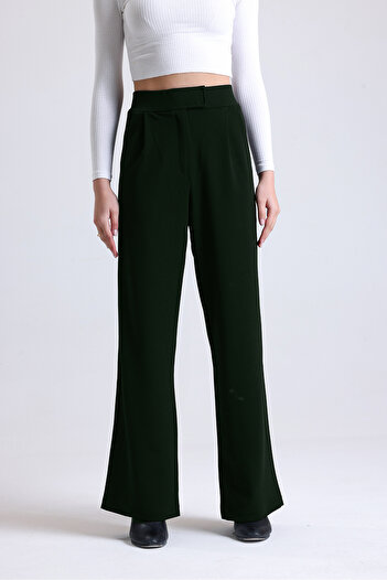 Ginevra Women's High Waist Lycra Velcro Closure Palazzo Pants