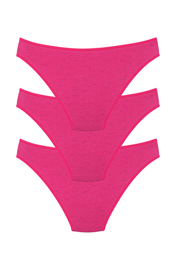 Doğan Chiloți bikini din bumbac cu model fuchsia, 3 piese, pentru femei