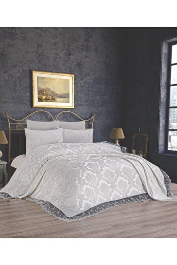 Çeyiz Bahçesi Beylerbeyi French Laced Cream 7 Piece Bridal Set