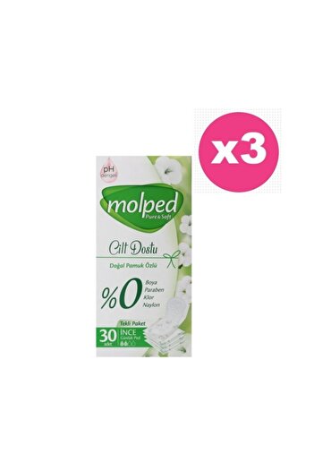 Molped Pure &Soft Daily Pads 30 Bag Pack X3 Pack