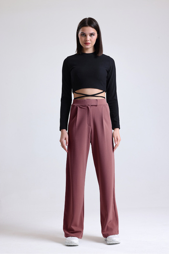 Ginevra Women's High Waist Lycra Velcro Closure Palazzo Pants