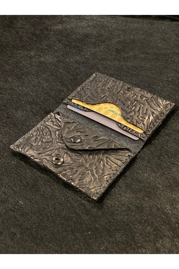 MAT Deri Ethnic Patterned Genuine Leather Small Card Holder