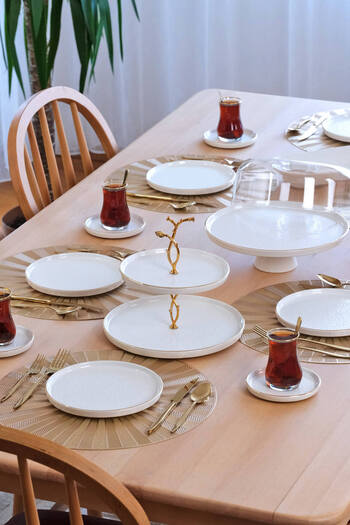 Glore Cream Gold Gilded Ceramic Cookie Holder